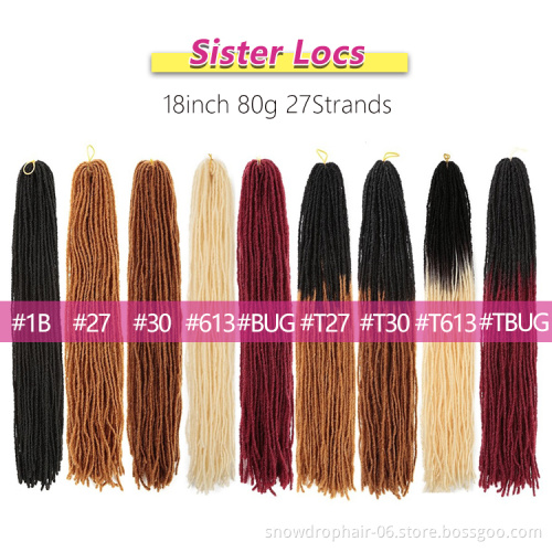 Natural Ombre Mini Micro Faux Sister Locs Straight Dreadlocks Synthetic Crochet Braids Hair Extension Sisterlocks